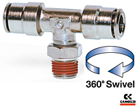 C6430 Series Male National Pipe Thread (NPT) Branch Swivel Tee Fittings with Coated Threads