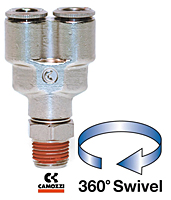 C6450 Series Male National Pipe Thread (NPT) Swivel Wyes with Coated Threads