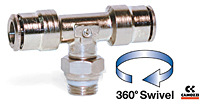 P6430 Pro-Fit® Series Male National Pipe Thread (NPT) Branch Swivel Tee Fittings