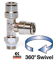 P6440 Pro-Fit® Series Male National Pipe Thread (NPT) Run Swivel Tee Fittings