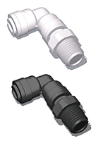 QCSEG Series Male National Pipe Thread (NPT) x Push In Swivel Polypropylene Elbows