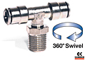 6430 Series Male National Pipe Thread (NPT) Branch Swivel Tee Fittings