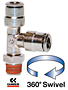 C6440 Series Male National Pipe Thread (NPT) Run Swivel Tee Fittings with Coated Threads