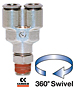 C6450 Series Male National Pipe Thread (NPT) Swivel Wyes with Coated Threads