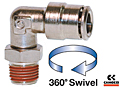 C6520 Series Male National Pipe Thread (NPT) Swivel Elbows with Coated Threads