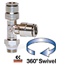 P6440 Pro-Fit® Series Male National Pipe Thread (NPT) Run Swivel Tee Fittings