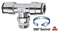 S6430 Sprint® Series Male British Standard Parallel Pipe (BSPP) Branch Swivel Tee Fittings